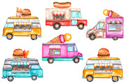 Watercolor food trucks and carts, a Food Illustration by Olha's watercolor (Thumbnail 2 of 10)