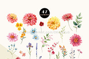 Bright Wildflower Watercolor Clipart, a Decorative Illustration by OKArtHub (Thumbnail 3 of 12)