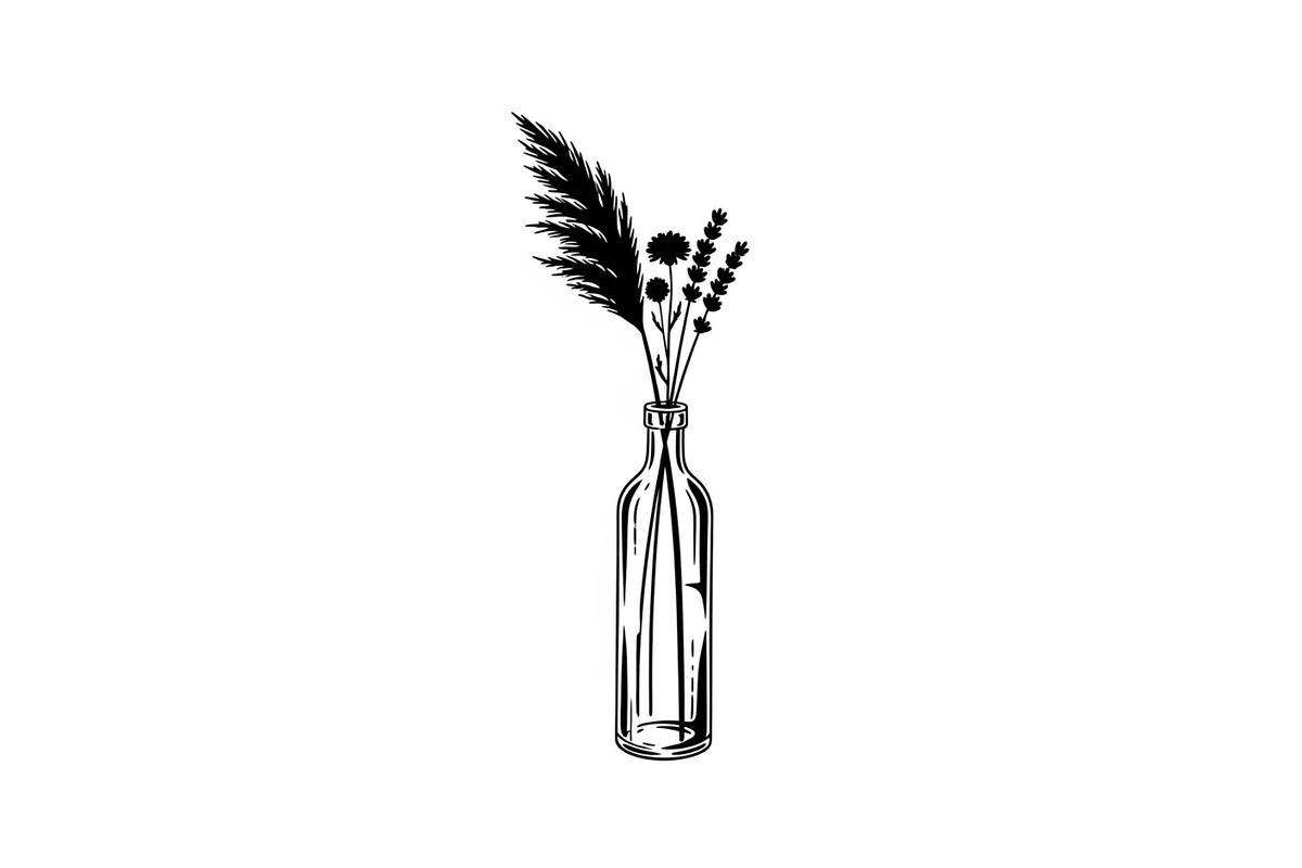 Pampas Grass Bottle Vase Bundle, an Illustration by Gaye Art (Photo 5 of 31)