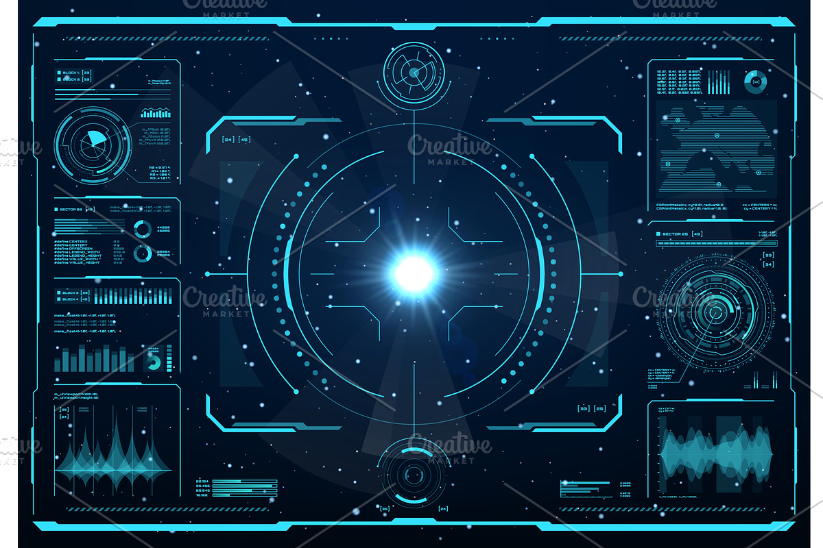 HUD aircraft screen interface, a Technology Illustration by Vector ...