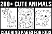 288+ Cute Animal Coloring Pages, an Animal Illustration by Design Station (Thumbnail 1 of 3)