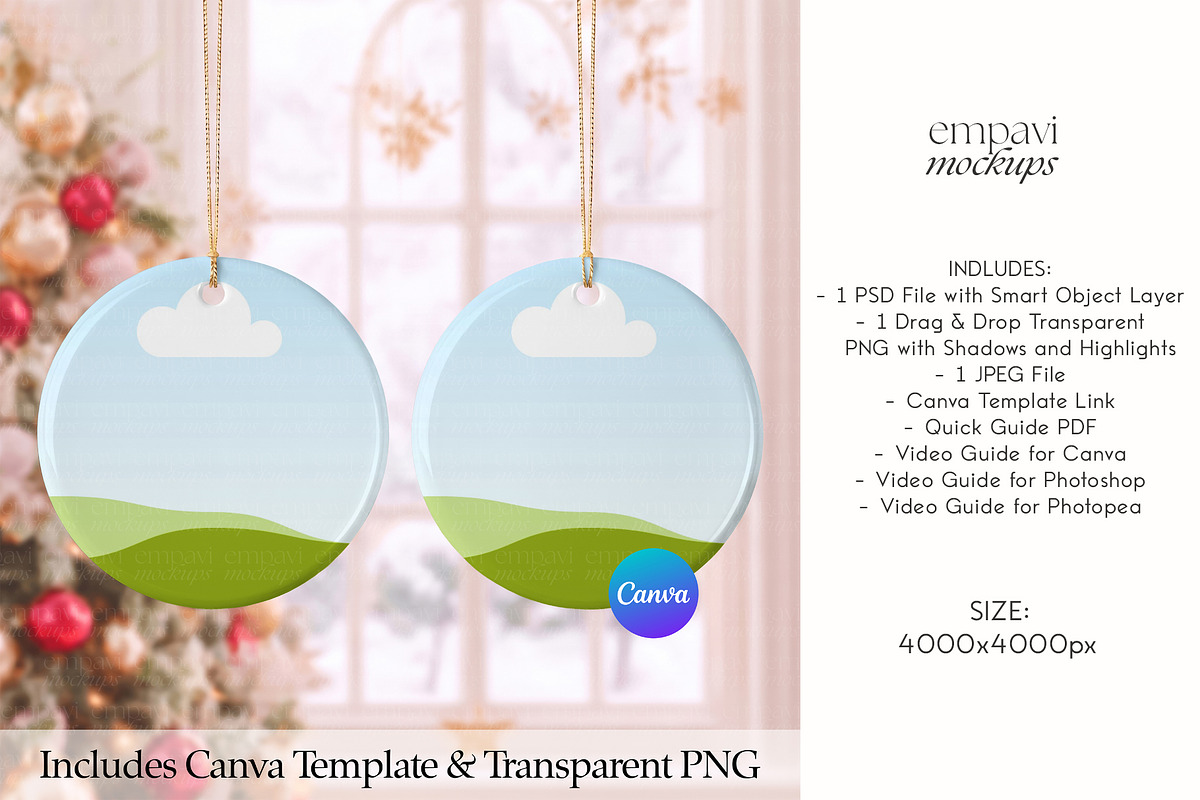 Ornament Mockup Front and Back, a Household Mockup by EmpaviMockups (Photo 3 of 5)
