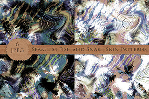 SNAKE FISH skin  6 seamless patterns