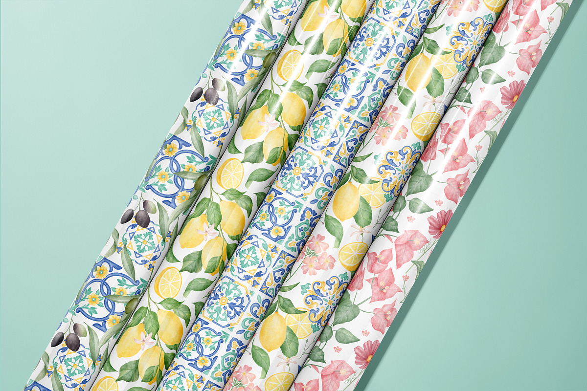 Italian Seamless Patterns Collection, a Pattern Graphic by Corina Moscu (Photo 2 of 9)