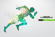 Silhouettes of running athlete, man, a Healthcare Illustration by Matrosovv (Thumbnail 1 of 4)
