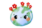 Cute Earth Day Clipart Set, Kawaii, an Education Illustration by the_myro (Thumbnail 3 of 7)