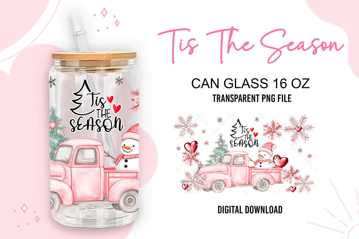Christmas 16oz Glass Can, a Graphic by TumblerArtDS (Photo 2 of 3)