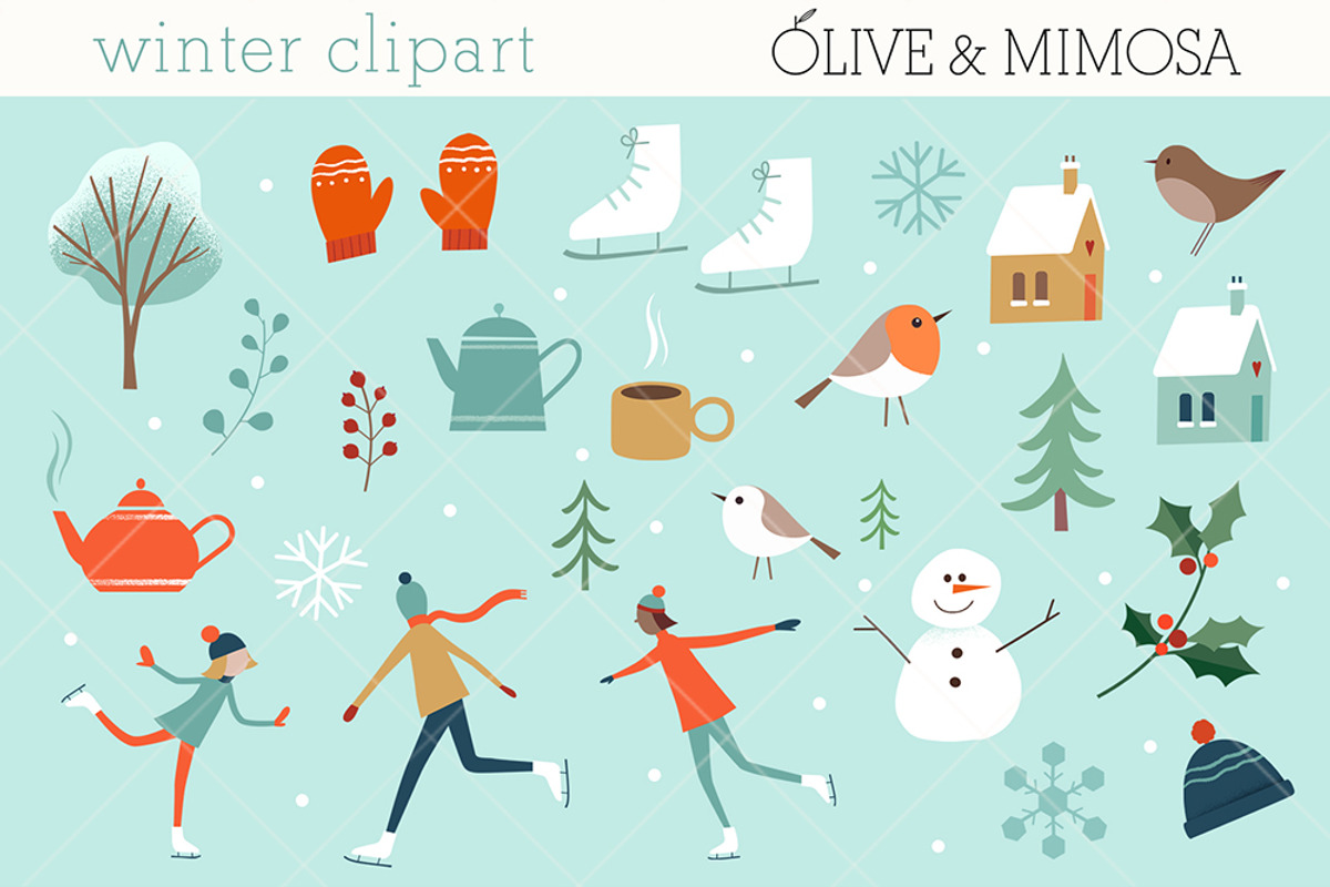 Winter illustration set, a Decorative Illustration by Olive & Mimosa (Photo 1 of 3)
