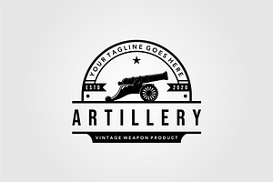 Cannon Artillery Logo Vintage