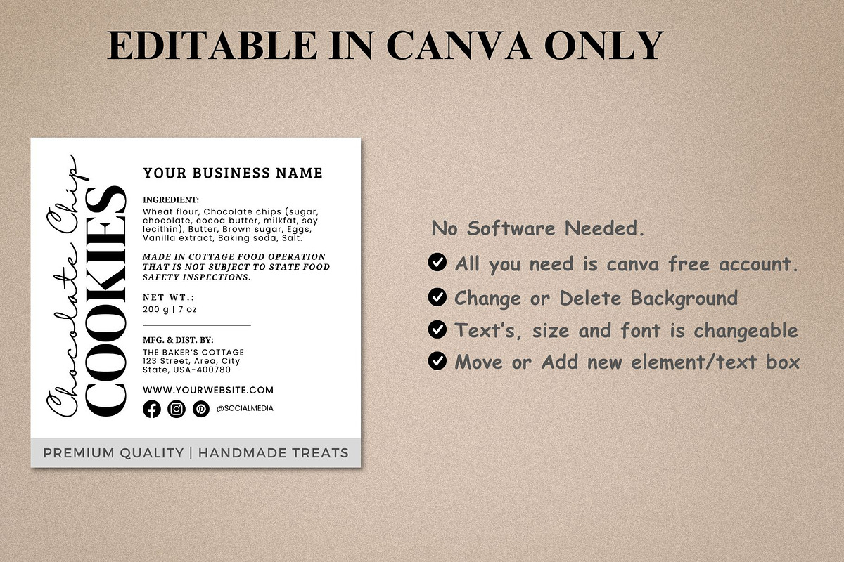 Cottage Home Backed Food Label, a Stationery Template by Coral Beauty (Photo 2 of 5)