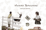 Autumn Homestead-Vintage Сlipart Set, a Seasonal Illustration by Amely.Art (Thumbnail 10 of 14)