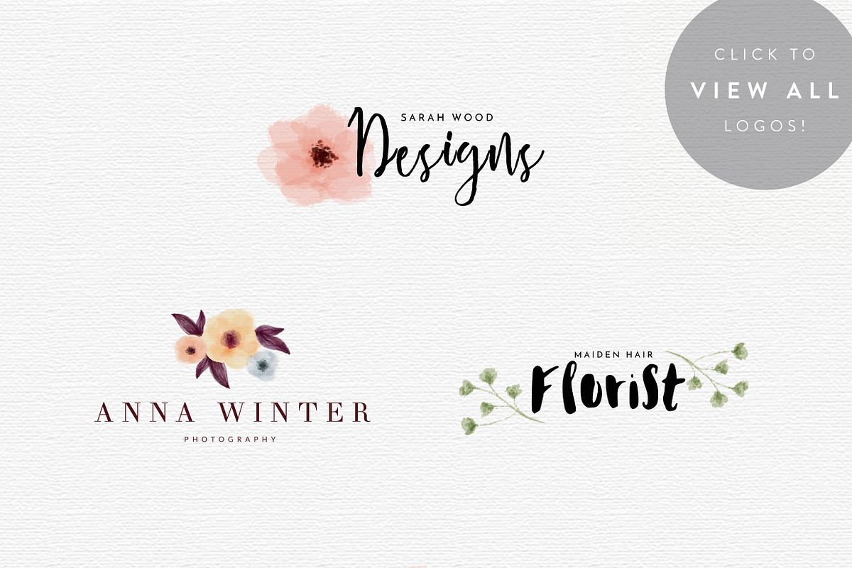 6 Watercolour Logos, a Branding & Logo Template by GraphicSupplyCo. (Photo 2 of 5)