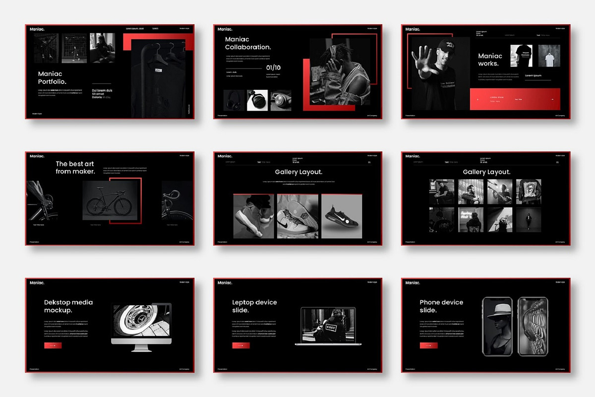 Maniac – Business PowerPoint, a Presentation Template by Dens Creative Studio (Photo 4 of 6)