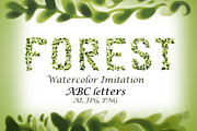 Foliage Watercolor Vector Font, an Illustration by KsanasK.Art (Thumbnail 1 of 2)