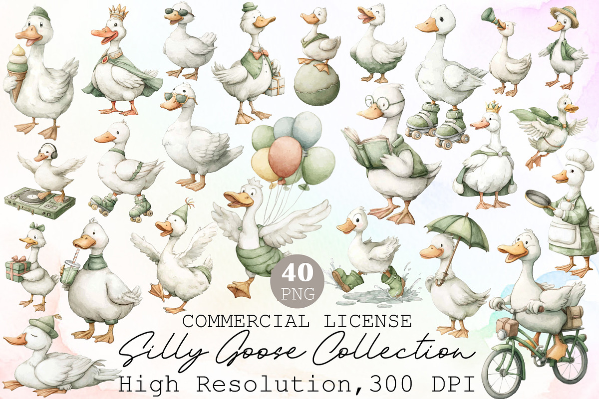 Silly Goose Collection Clipart, an Illustration by Sublimation Artist (Photo 1 of 6)