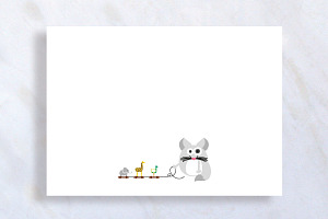 Cute Baby Chinchilla Baby Stationary, a Card Template by stockhype