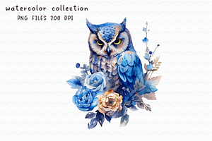 Owl Watercolor Clip Art