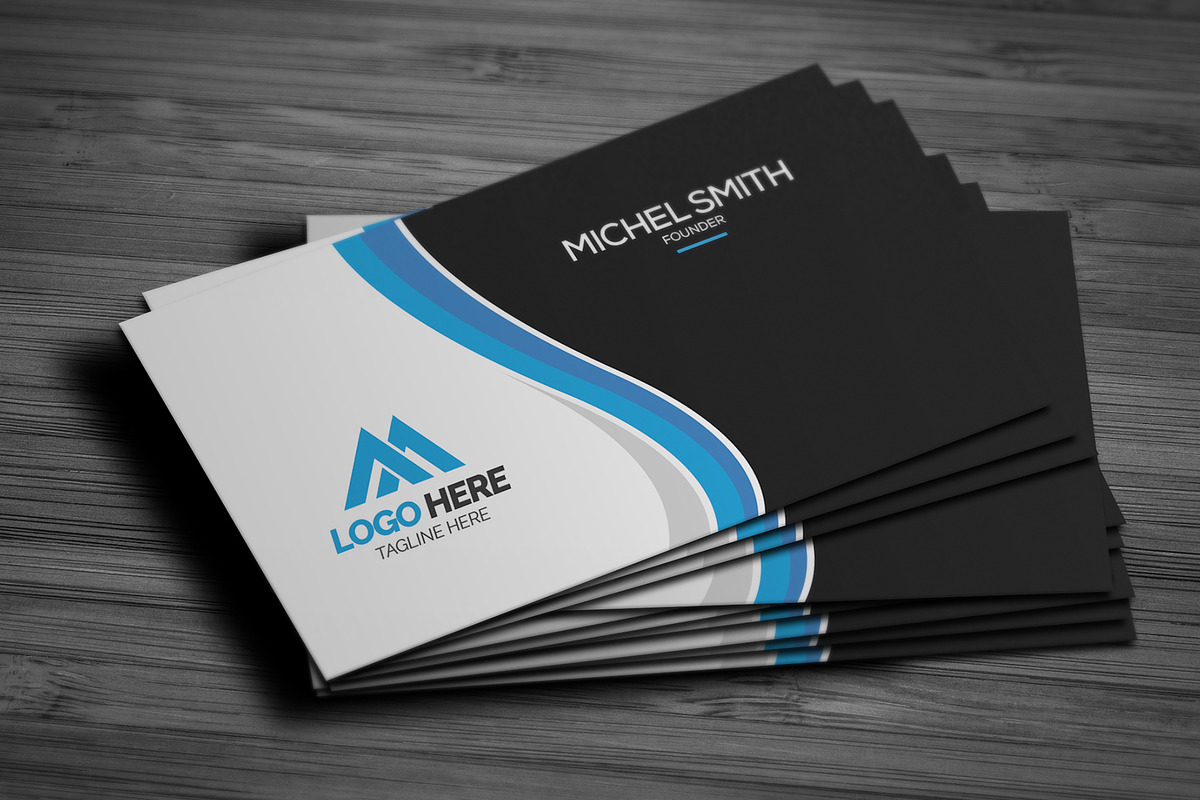Wavy Stylish Business Card, a Business Card Template by Saman Osama (Photo 2 of 3)