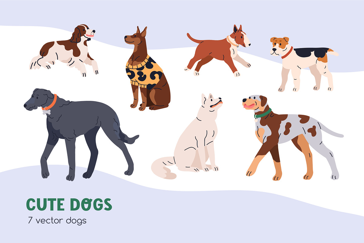 Cute dogs of different breeds set, an Animal Illustration by Good Studio (Photo 1 of 7)
