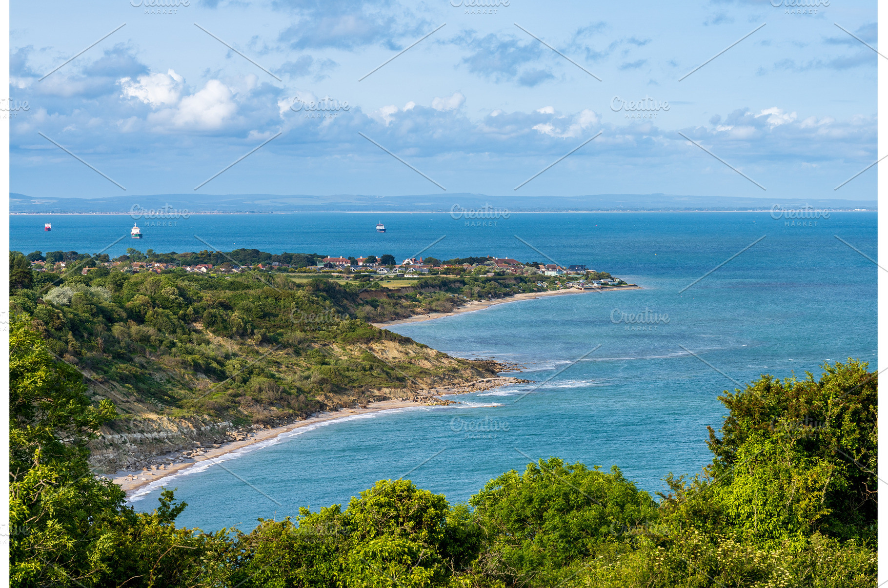View from Culver Down on the Isle of, a Nature Photo by Backyard Stock