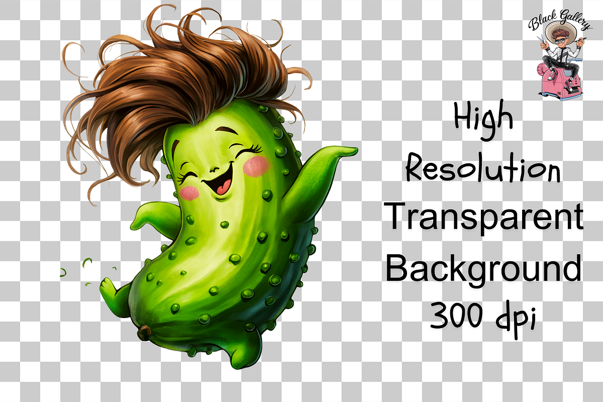 Cute Cucumber PNG Bundle, a Graphic by Clipart Bloom (Photo 11 of 11)