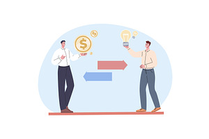 Exchange ideas for money. Creative, a Finance Illustration by Valerie Bodnar