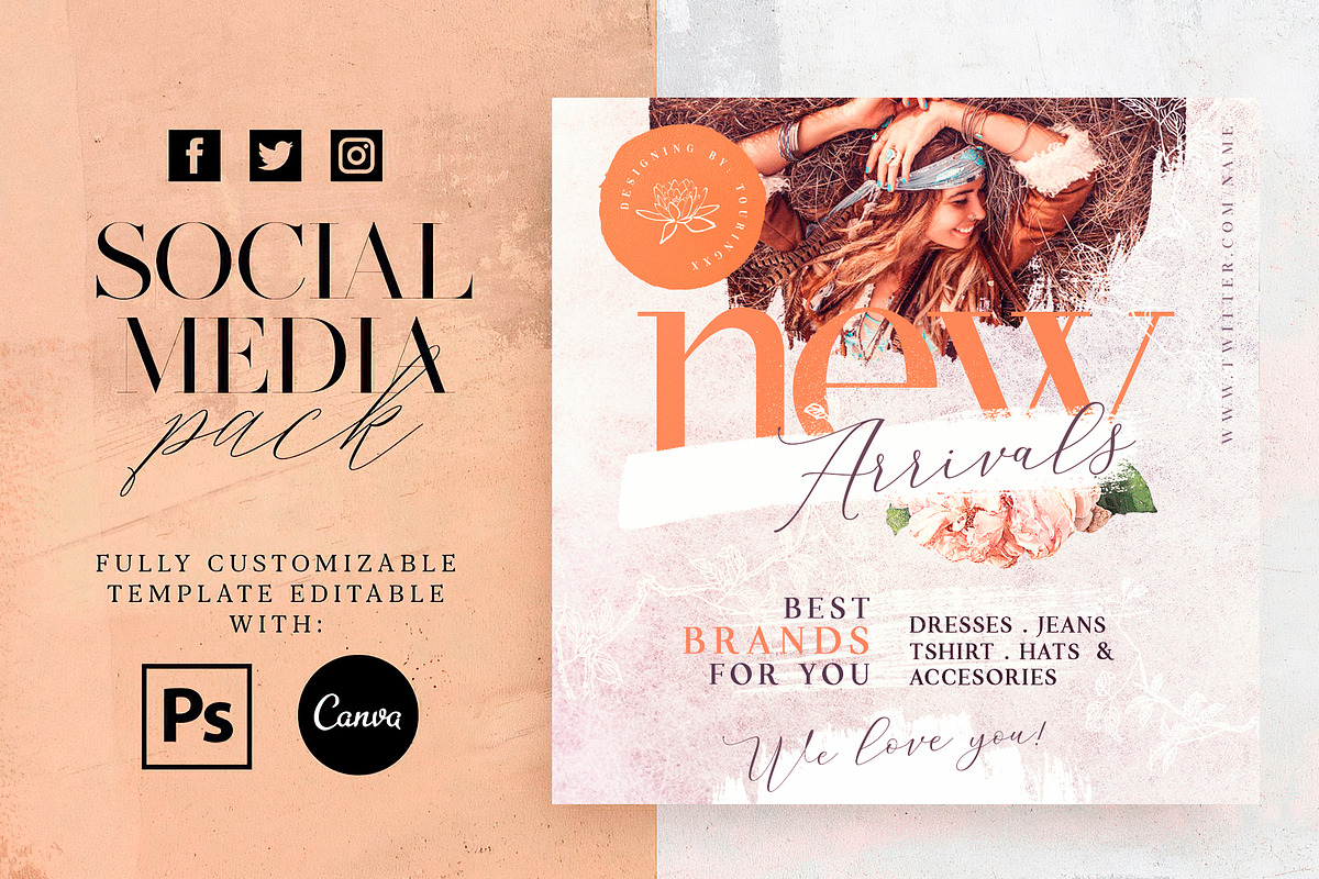 New Arrivals Social Media Pack, a Social Media Template by Touringxx Creative Studio (Photo 1 of 8)