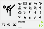 Basicons / Line / Karate Icons, an Outline Icon by Danil Polshin (Thumbnail 1 of 2)
