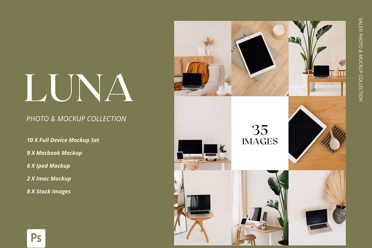 MOCKUP COLLECTION: LUNA, a Books & Magazine Mockup by Studio Phylicia (Photo 1 of 9)