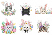 Easter Bunny Cats Peeking PNG., an Animal Illustration by KennedyStudio (Thumbnail 3 of 5)