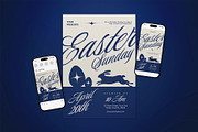 Blue Vintage Easter Sunday Flyer, a Flyer Template by The Good Store (Thumbnail 1 of 2)
