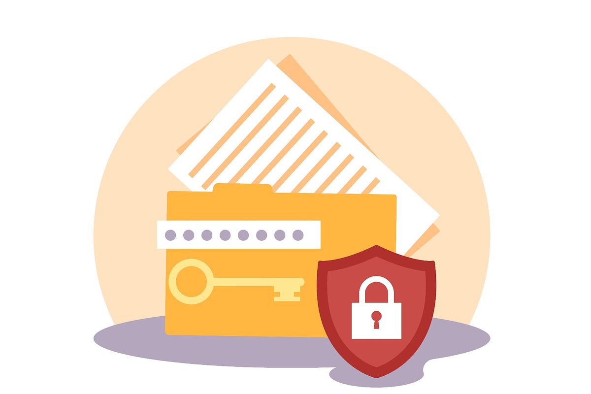 Personal folder with lock and key, a Finance Illustration by YummyBuum (Photo 3 of 3)