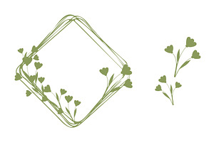 Minimalist green floral diamond, an Illustration by okskukuruza