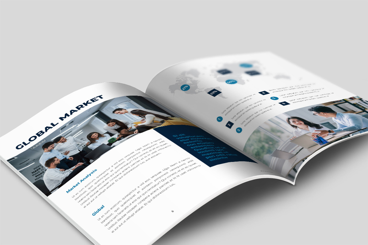 Blue White Company Business Plan, a Brochure Template by UICreative (Photo 3 of 4)