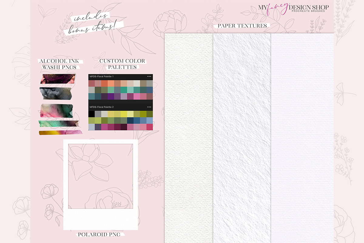 Procreate Floral Line Art Stamp Set, a Brush Add-On by My Fancy Design Shop (Photo 5 of 10)
