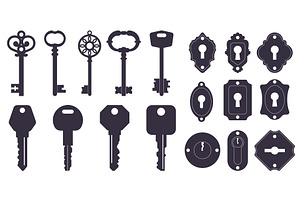 Vintage and modern keys. Lock, an Object Illustration by Vectorbuum
