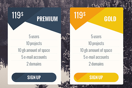 Avantgarde - Pricing table