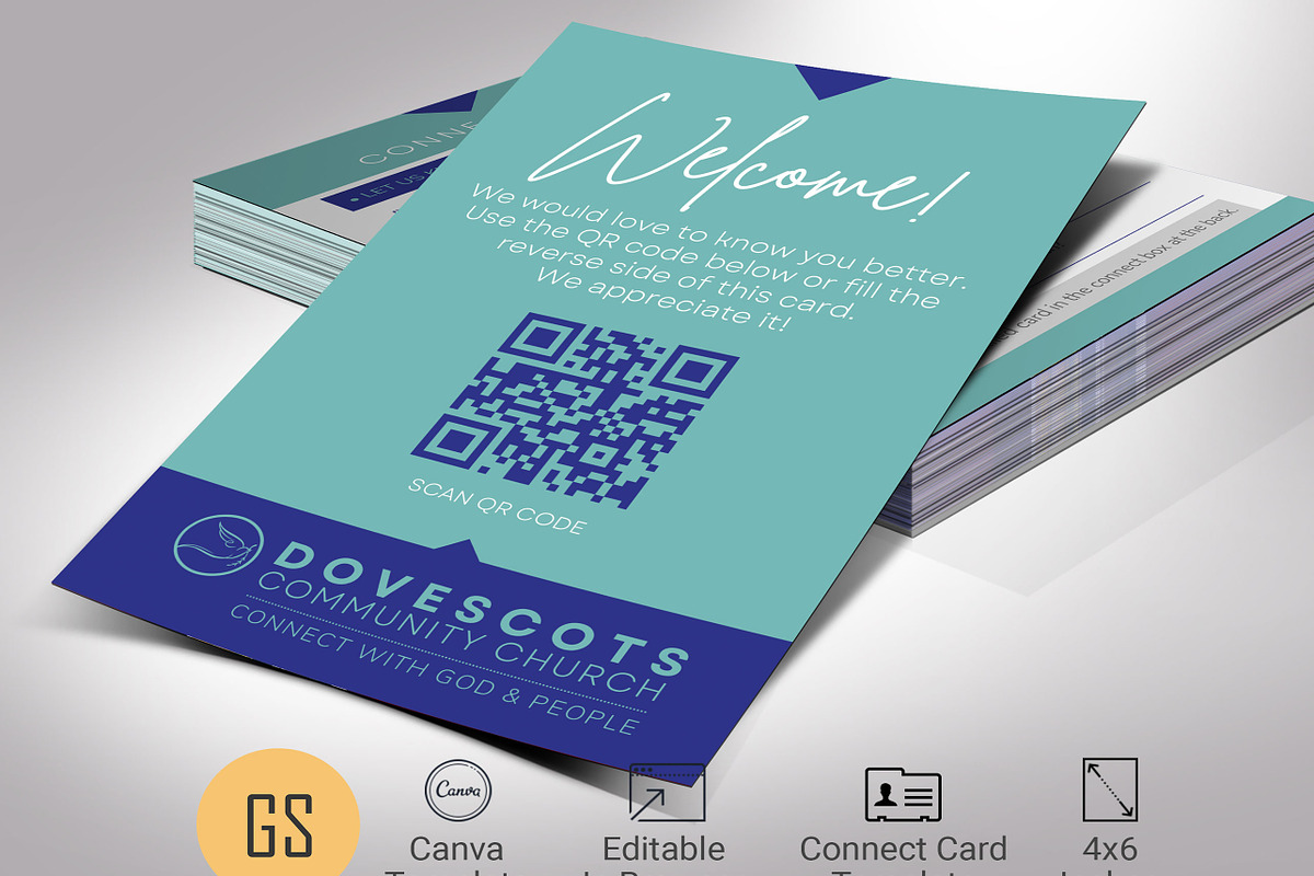 Modern Church Connect Card Template, a Card Template by Godserv Designs (Photo 2 of 10)