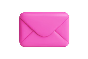 3d closed pink mail envelope icon., an Object Illustration by ModVector