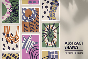 Abstract shapes posters, cards set, a Decorative Illustration by Good Studio