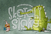 Sketchy Story Font, a Font by Denise Chandler (Thumbnail 1 of 8)
