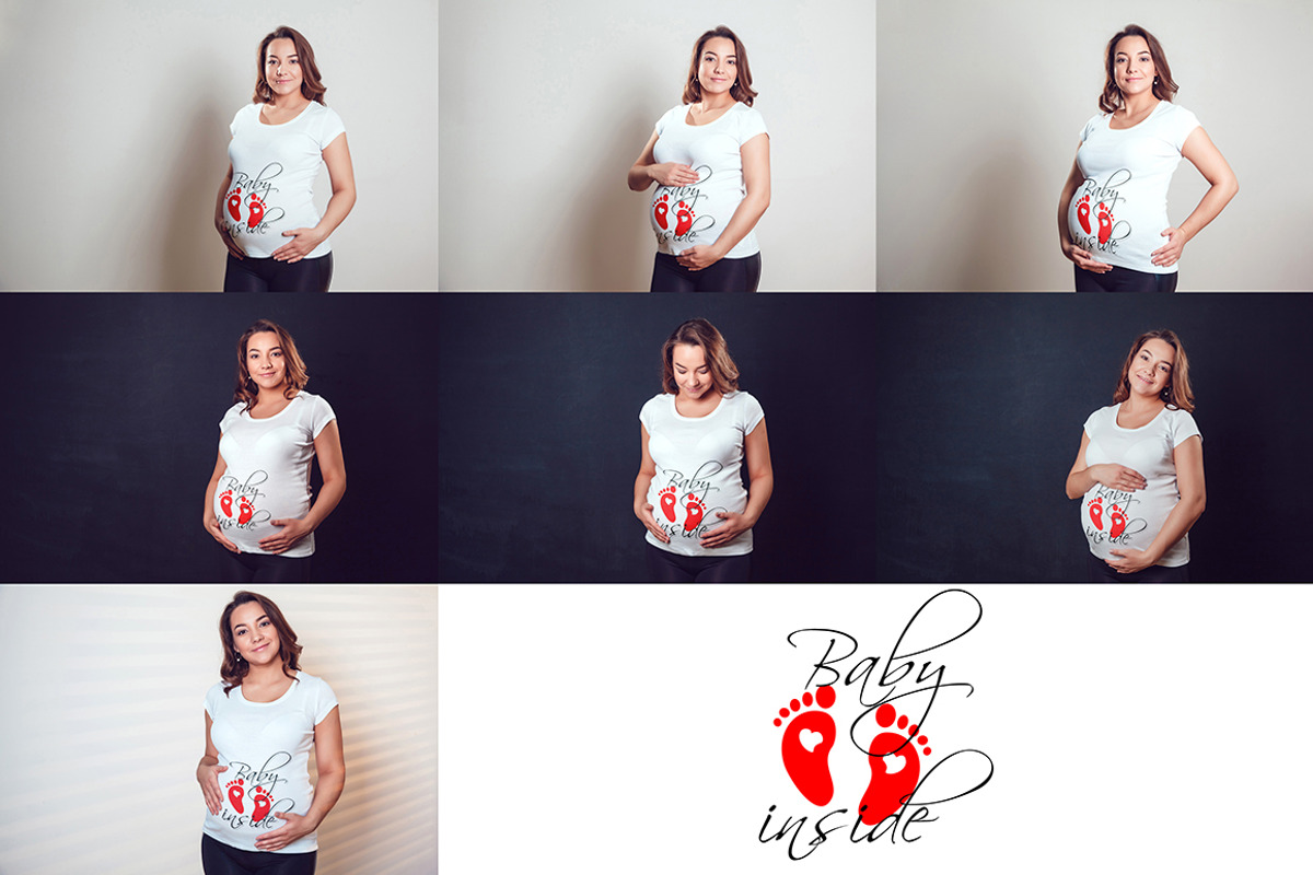 Pregnant Woman T-Shirt Mock-Up, a Shirt Mockup by Freeman Studio (Photo 2 of 13)