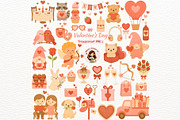 Watercolor Valentine's Day Clipart, an Illustration by Nicolle's Colorful Art (Thumbnail 1 of 7)