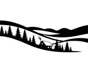 Winter Snow Landscape Silhouette, a Graphic by balal (Thumbnail 4 of 13)