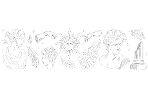 Ancient Greek statue sketch set, an Object Illustration by art PVP - market