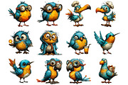 Funny Bird Clipart Bundle, a Graphic by CitraGraphics (Thumbnail 2 of 5)