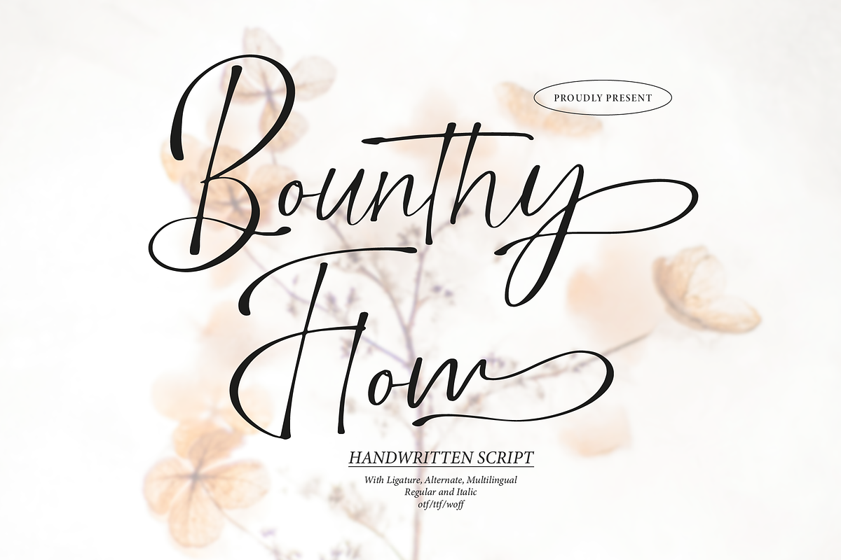 Bounthy Flow | Handwritten Script, a Script Font by Denustudios (Photo 1 of 15)