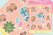 Capybara Party Sticker Set, Pattern, a Graphic by Dori Debreceni draws (Thumbnail 2 of 8)