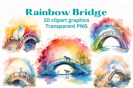 Rainbow Bridge Pet clipart x10