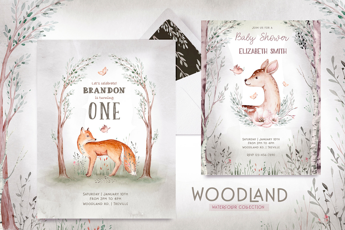 Watercolor woodland collection, an Animal Illustration by Peace ART (Photo 6 of 14)